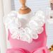 Foreign Trade Cross Border European And American Summer New Cute Girls Light Dress Small And Medium Children's Lace V Neck Bow Dress_viptrois.com