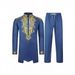 Men's Clothing Muslim Suits Gold Stamped Tops And Trousers 2 Piece Set_viptrois.com