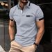 Men's Clothing New Summer T Shirt Men's Button Printing Sports Polo Shirt_viptrois.com