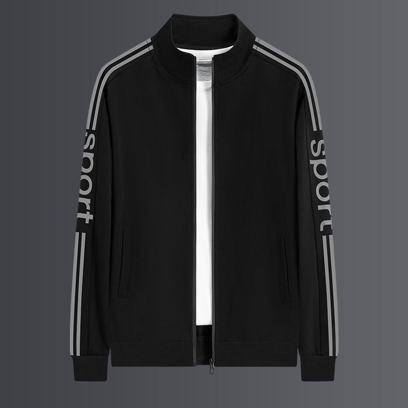 Men's Clothing sports suit men's spring and autumn sweatshirt outdoor running leisure two piece suit loose trend plus size jacket_viptrois.com