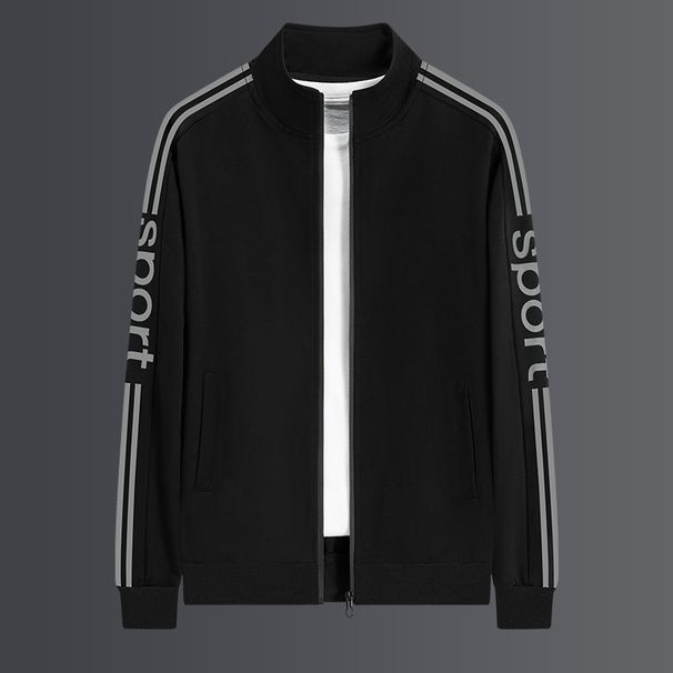 Men's Clothing sports suit men's spring and autumn sweatshirt outdoor running leisure two piece suit loose trend plus size jacket_viptrois.com