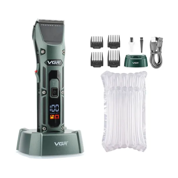 VGR Clipper Professional Cordless Barber Hair Cutting hine Digital Display Haircut Trimmer for Men V-696_viptrois.com