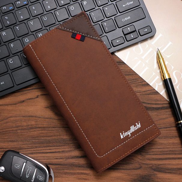 Wallet Card Cases Long Wallet Business Color Matching Multi Card Slot Wallet Card Holder Men's Suit Bag_viptrois.com