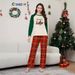 Christmas cottage alphabet plaid Christmas family dress printed homewear pajamas_viptrois.com