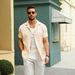 Men's Clothing Men's Daily Casual Short Sleeved Cardigan Shirt Men_viptrois.com