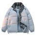 Stand-up Collar Plaid Placket Cotton-padded Clothes For Men And Women, Bread Clothes, Cotton-padded Jackets For Men._viptrois.com