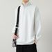 Men's Clothing Stand Collar Sweatshirt Solid Color Long Sleeved T Shirt Jacket Stand Collar Zipper Men's Clothing_viptrois.com