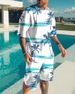 Men's Clothing Summer Casual T Shirt Set 3D Print Fashion Hip Hop Crew Neck Shirts Beach Shorts Fashion Mens_viptrois.com