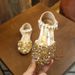 Foreign Trade Children's Sandals 2025 Summer New Girls Rhinestone Square Head Princess Leather Shoes Student Bow Dance Shoes_viptrois.com