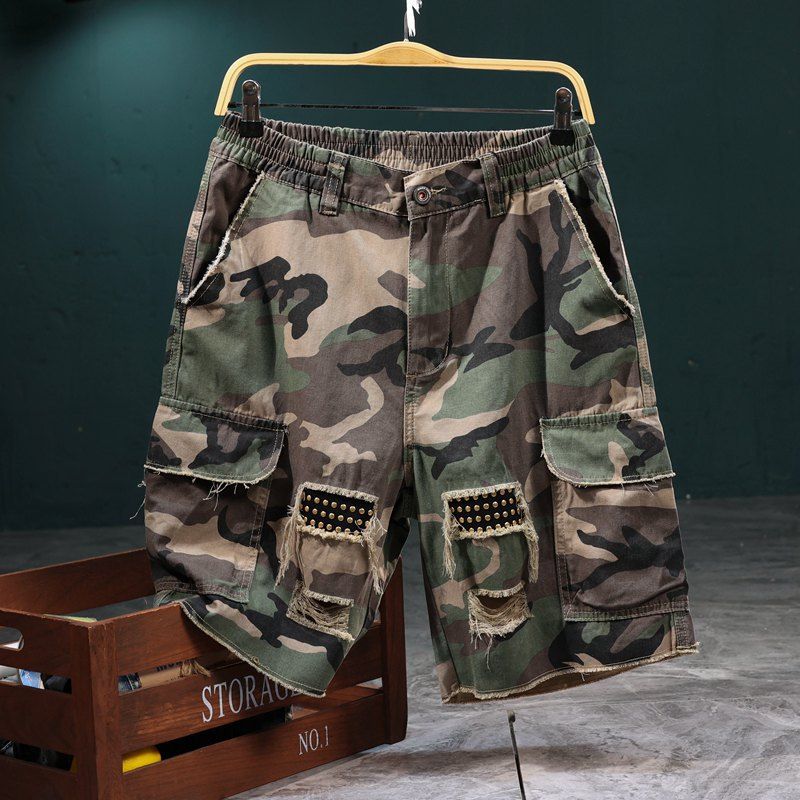 Men's Clothing Men's Camouflage Sports Shorts Elastic Breathable Shorts Summer Commuting Daily Thin Style_viptrois.com