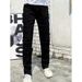 Men's Stretch Patchwork Jeans – Euro-American Slim Fit Denim Pants With Layered Design (Light Blue/Pink/Black/Khaki, Button Fly, Summer Casual)_viptrois.com