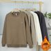 ** Austrian Fleece Waffle Integrated Fleece Sweater Men's Fleece Thickened Crew Neck Thermal Bottoming Shirt **_viptrois.com