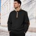 Men's Clothing Men's Retro Stand Collar Zip-Up Sweatshirt - Vintage-Inspired Long Sleeve Casual Top_viptrois.com