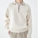 Pure 2023 Autumn Winter New Color-Block Polo Style Turn-Down Collar Zipper Knit Sweater Men's Casual Outerwear Sweatshirt_viptrois.com