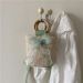 Women's Bucket Bag Garden Style Grass Bag Female Fashion Bucket Bag Small Braided Bag Single Shoulder Crossbody Bag_viptrois.com