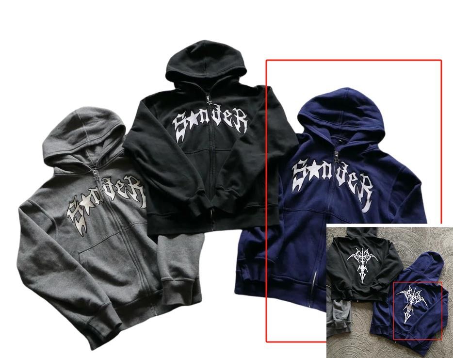 2024 Zipper Hoodie Cool Internet Celebrity Hooded Cardigan Letter SODER New Printed Top Jacket_viptrois.com