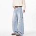 Men's Clothing Retro Pleated Washed Jeans For Men And Women Deconstructed Wide Leg Scimitar Pants Loose Straight Leg Versatile Casual Pants Trend_viptrois.com