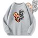 2025 Cartoon Printed Loose Bottom Shirt Winter Clothing Fleece Thickened Sweater Men's Spring And Autumn_viptrois.com