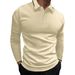 Men's Slim-Fit Performance Polo Shirt Moisture-Wicking Polyester, Wrinkle-Resistant, Long Sleeve For Gym & Casual Wear_viptrois.com