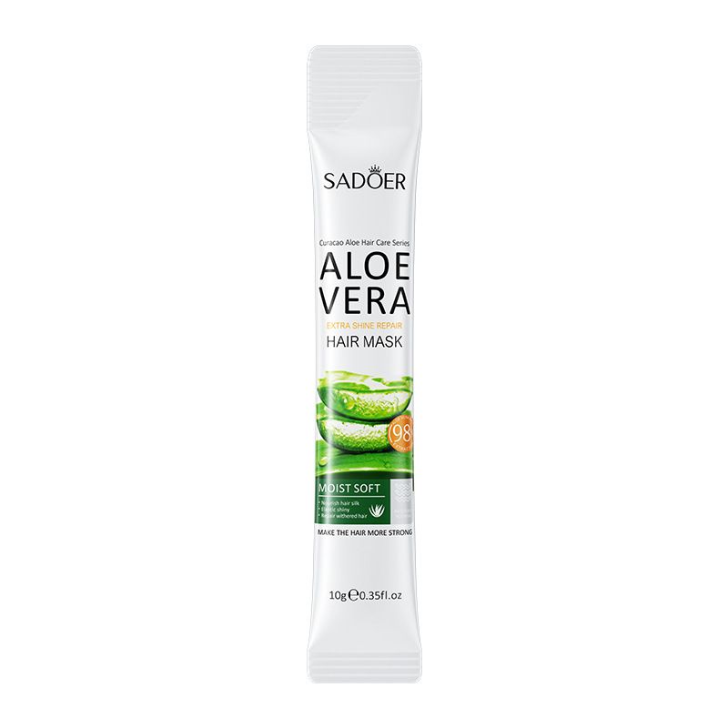 SADOER Aloe Vera Super Brightening Repair Hair Mask 1 Piece 10ml Repair Nourishing Softness Smooth Lazy Wash_viptrois.com