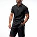 Men's Clothing Men's Summer New Linen Men's Casual Lapel Polo Shirt Short Sleeved Beach Shorts Casual Suit_viptrois.com