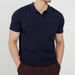 Men's Clothing Summer Short Sleeved Knitted Polo Shirt For Men Retro Versatile Slim Style Half Sleeved Top Handsome Lapel T Shirt_viptrois.com