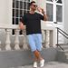 Men's Clothing Multi Pocket Work Shorts Sports Casual Loose Solid Color Linen Drawstring Shorts_viptrois.com