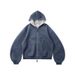 Men's Boxy Zip-Up Hoodie - Double-Sided Zipper, Streetwear Style, Oversized Fit, Color Blocking, Lightweight Cotton Blend, Casual Pullover For Autumn_viptrois.com