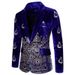 Men's Clothing dress autumn and winter wine red velvet one button men's gold thread embroidered suit dress performance costume_viptrois.com