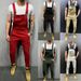 Men's Tie-Dye Denim Bib Trousers Slim Fit Pants Solid Colour Jeans_viptrois.com