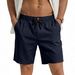 Summer Men's Solid Color Casual Shorts Fashionable Drawstring Beach Loose Versatile European And American Style Cross Border Wholesale_viptrois.com
