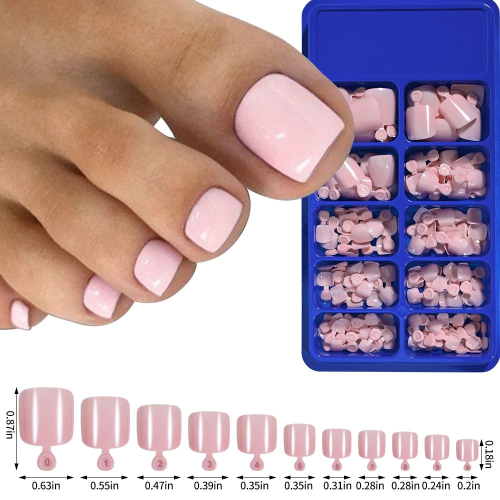 100 Pieces Of Solid Color Toe Wear Nail Tips Simple Advanced Ladies Boxed Toe Nail Art Nail Tips_viptrois.com