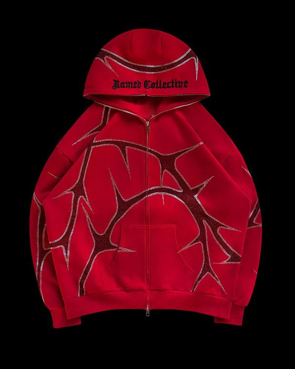 Men's Clothing Men's Printed Hot Diamond Hooded Cardigan With Full Zipper, Loose Fitting Men's And Women's Fashion Label Hoodie Jacket_viptrois.com