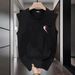 Summer American Pure Cotton Casual Loose Trend Sleeveless Vest T-shirt Korean Version Sports Design Outer Wear Popular Top_viptrois.com