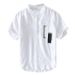 Men's Clothing Stand Collar Cotton And Linen T Shirt Men's Summer Pullover Casual Short Sleeved Tops_viptrois.com