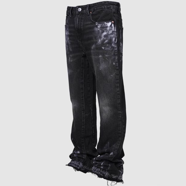 Monochrome Man- New Men's Pants European And American Street Fashion Ins Hot Elastic Embroidered Denim Straight-Leg_viptrois.com