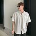 Huafu Ge Design Zipper Men's Summer New Style Korean Edition High end Rascal and Handsome Casual Shirt Trendy Brand Top_viptrois.com