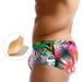 UXH Colorful Ink Splash Color Coconut Tree With Cover Cup Small Boxer Swim Anti-Exposure U-Convex Four-Corner Beach_viptrois.com