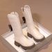 For And Children 2024 New Winter Long Leather Boots Princess Foreign Girls Plus Cashmere Shoes_viptrois.com