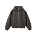 "Men's Box-Cut Zip-Up Hoodie - Dragon Scale Embossed Pullover With Drop Shoulder For Streetwear Styling"_viptrois.com