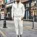 Men's Waffle-Knit Half-Zip Hoodie & Jogger Set – Breathable Lightweight Loungewear (S-XXXL, 5 Colors)_viptrois.com