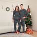 Christmas tree stripes full of flowers Christmas family clothing printed home clothes pajamas_viptrois.com