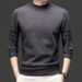 Men's Retro Jacquard Sweater – Half-High Collar Winter Knit (Khaki/Rust Red/Dark Gray/Black, M-4XL, Vintage-Inspired Textured Pullover)_viptrois.com