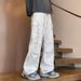 High-Quality Original Tie-Dye Jeans Men's High Street Cool Casual Tall Long Dirty White Straight-Leg Pants Trendy_viptrois.com