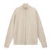 1 Majia Four-Corner Spring Double Zipper Half-High Collar Warm Couple High-Weight Cardigan Jacket Men's Knitted Sweater_viptrois.com