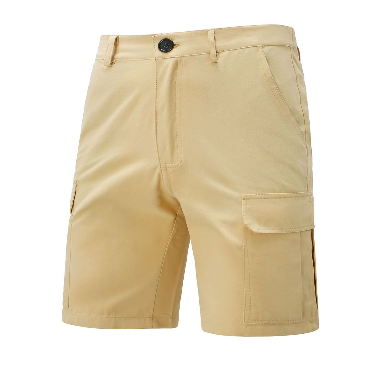 Men's Clothing Summer New European And American Men's Casual Multi Pocket Work Shorts Fashionable Solid Color Cross Border Men's Shorts_viptrois.com