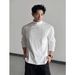 Long Sleeve T-Shirt For Men, Autumn And Winter Warm Inner Layer, Solid Color Half High Collar, Derong 2025 New Style_viptrois.com