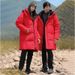 Men's Clothing Couple's Slim-Fit Mid-Length Down Jacket – Waterproof, Anti-Bacterial, 600+ Fill Power White Goose Down Coat (Black, Cream White, Red)_viptrois.com