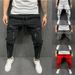 Men's Clothing Men's Trousers Solid Color Zipper Pocket Slim Casual Pants Sports Trousers Jogging Pants_viptrois.com