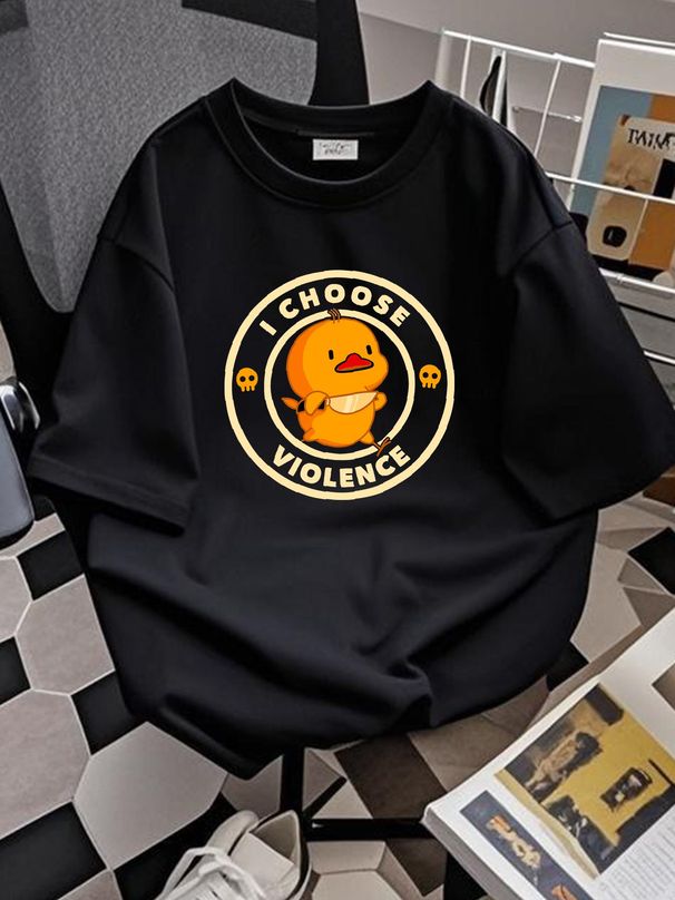 I Choose Violence T Shirt Funny Duck With Knife Halloween Little Lovers Soft Stretched Fashion Summer Versatile Stylish Designer Clothes_viptrois.com